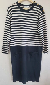 Salvatore Ferragamo gestreiftes Stretch Strick Midikleid super weich Vintage - Bild 1 von 8