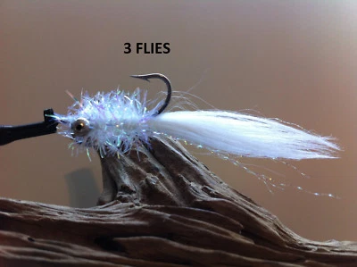 SCHMINNOW FLY Blanco/Perla 3 MOSCAS Mostaza 34007 #2 Sábalo Bebé, Róbalo, Pez Rojo  Foto 1 de 2