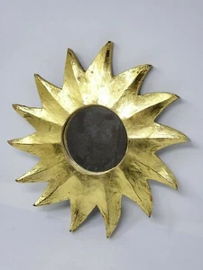 Indonesian / Balinese Handcrafted Wooden Golden Sun Medium Mirror - Picture 1 of 2