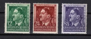 Polonia SELLOS DE OCUPACIÓN SEGUNDA GUERRA MUNDIAL 1944 MNH Mi 117-119 Sc NB33-NB35 Adolf Hitler ** - Imagen 1 de 2