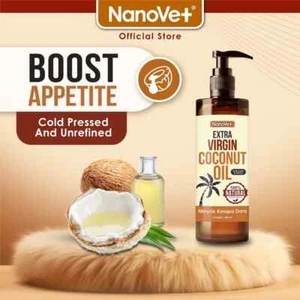 Pet Extra Virgin Coconut Oil For Cat and Dog Nanovet 250 ML - Picture 1 of 6