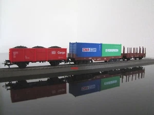 Märklin H0 3-tlg H0 Waggonset mit Containern + Kohle, neu aus Startset 29065 - Bild 1 von 1