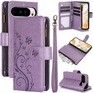 Para Google Pixel 9 Pro XL/8/7 Cartera con Cremallera Magnética Cuero PU Soporte Correa Estuche - Imagen 1 de 54