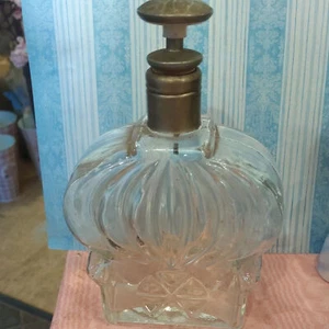 Vintage Glass Liquor Decanter with Cork and Metal Stopper - Picture 1 of 5