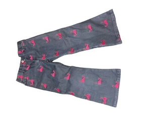 Lilly Pulitzer Girls Whale Embroidered Chino Denim Pants Size 5 - Picture 1 of 5