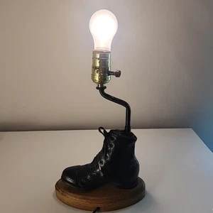 Vintage Black Boot Lamp - 14” Tall - Tested Works - - Picture 1 of 23