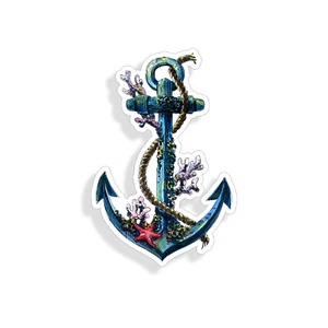 Anchor Sticker Beach Ocean Sea Coral Cup Laptop Car Vehicle Window Bumper Decal - Picture 1 of 1