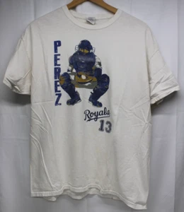 Men's KC Kansas City Royals MLB T Shirt Salvador Perez Size XL 100% Cotton - Picture 1 of 7