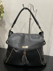 ONNA EHRLICH Women's Black Soft Leather Kelly Shoulder Bag #Klley One Size - Picture 1 of 11