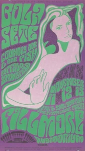 Póster original vintage Bola Sete Country Joe The Fish Buffalo Springfield Rock - Imagen 1 de 1