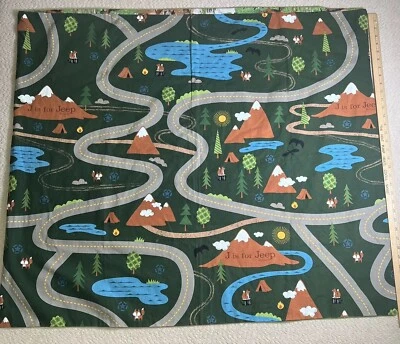 Manta de bebé hecha a mano alfombra de juego 35 x 41" Jeep camping granja guardería edredón Foto 1 de 4