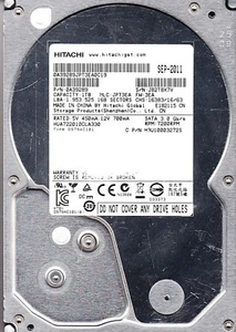 Hitachi HUA722010CLA330 pn: 0A39289 mlc: JPT3EA fw: 3EA 1TB 3.5" HDD SATA 1919 - Picture 1 of 3