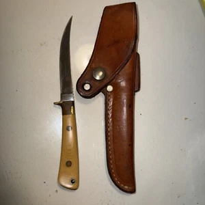 Vintage Al Mar Fishing Knife 5003 Seki Japan Ivory Micarta - Picture 1 of 9