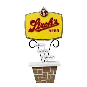 Letrero publicitario de cerveza Stroh’s de colección decoración de bar plástico junto al lago paja Detroit MI - Imagen 1 de 6