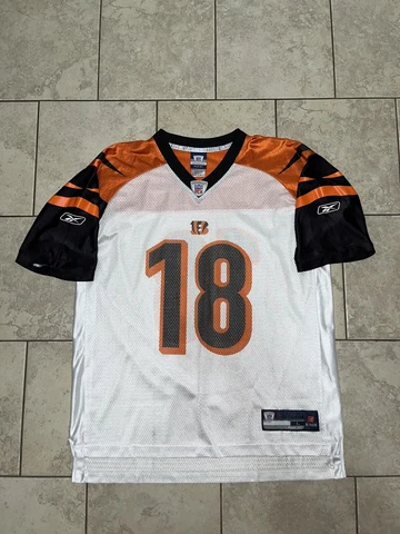 Retro Reebok NFL Equipment Cincinnati Bengals AJ Green #18 Rookie away jersey L Cover