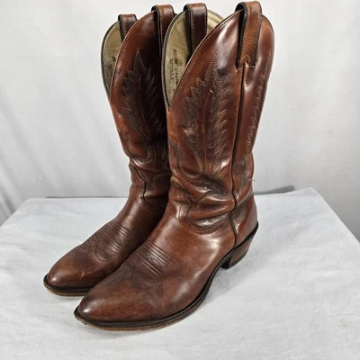 Botas de Vaquero Boulet Canada Para Hombre Talla 9.5 E Ancho Piel de Toro Marrón Foto 1 de 4