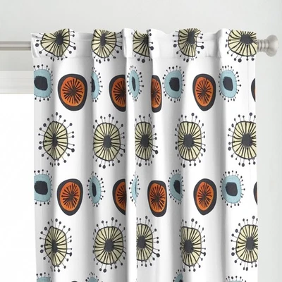 Juego de 2 paneles de cortina personalizados impresos Mid Century Modern Flowers Mod años 50 Foto 1 de 4