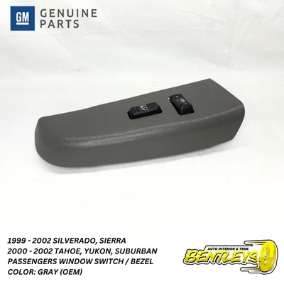 1999 - 2002 SILVERADO SIERRA TAHOE ПАССАЖИРСКИЙ ПРАВЫЙ ВЫКЛЮЧАТЕЛЬ СТЕКЛОПОДЪЕМНИКА СЕРЫЙ OEM - Изображение 1 из 4