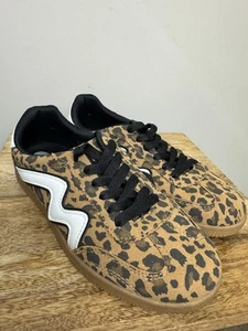 Women's Madden Girl Giia Shoes Size 7 Leopard Animal Sneakers Brown - Picture 1 of 7