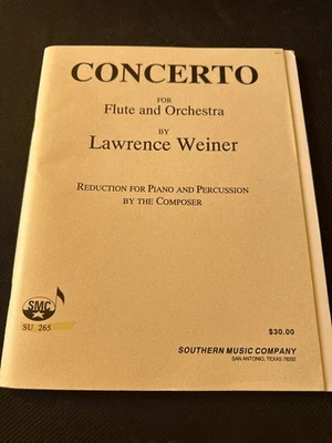 Concerto for Flute & Piano by Lawrence Weiner SU265 SMC Music Book - Image 1 of 3