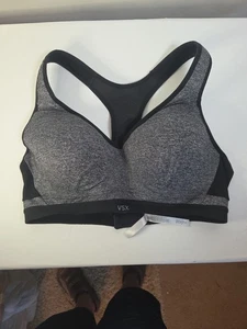Victorias Secret Gray Black 38C Padded Underwire High Impact VSX Sports Bra - Picture 1 of 7