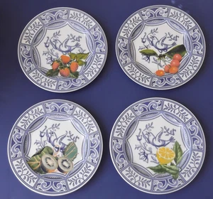 Juego de 4 platos de ensalada/postre Blue Bird Italia 8" - limón, cereza, fresa, kiwi - Imagen 1 de 6