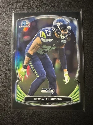 2014 Bowman Chrome #63 Earl Thomas Black Refractor #/299 Seattle Seahawks - Image 1 of 2
