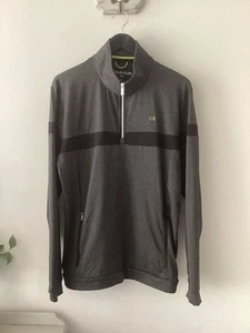 Men’s Calvin Klein Golf Grey & Black Half Zip Top, UK Size M, Excellent Conditi - Imagen 1 de 6