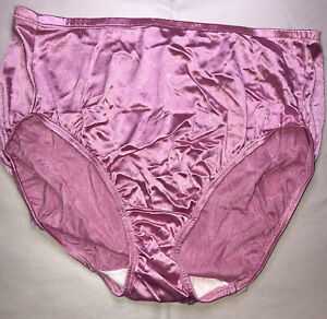 M-10 Sz Shiny Pink Satin Silk VINTAGE Double String Bikini Panties Knickers