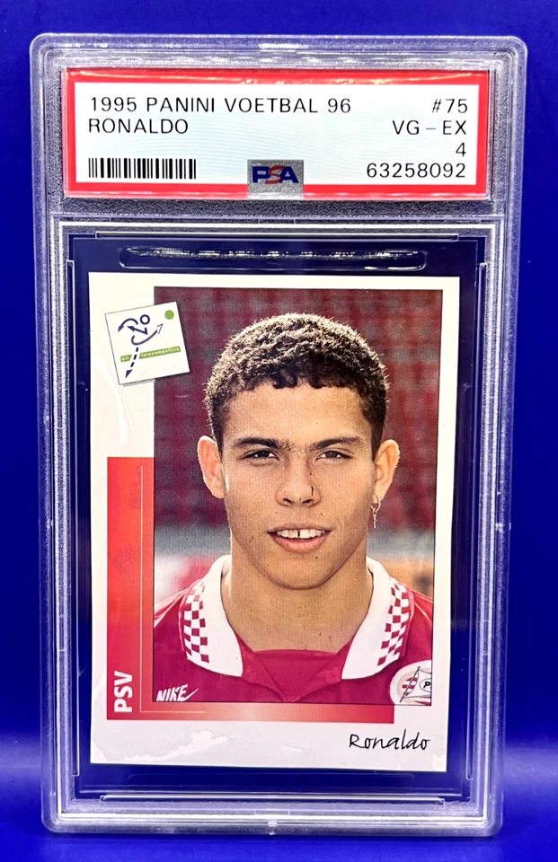 1995 - 96 帕尼尼 #75 Voetbal 96 贴纸罗纳尔多 PSA 4 看起来更好! — 第 1/2 张图片