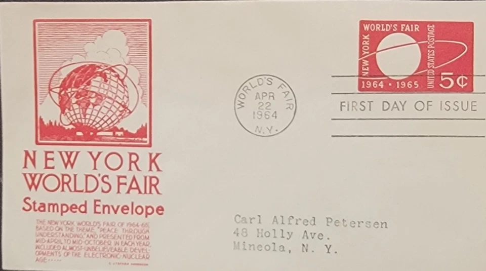 US First Day Issue New York World's Fair 4/22/1964 5 Cent Stamp - Image 1 of 1