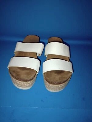 Sandalias Brash Skyline Horizon blancas cuña correas dobles para mujer talla 7 veganas Foto 1 de 4