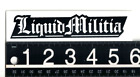 LIQUID MILITIA NAKLEJKA 5,5 w x 1,25 w kolorze czarno-białym naklejka surfingowa