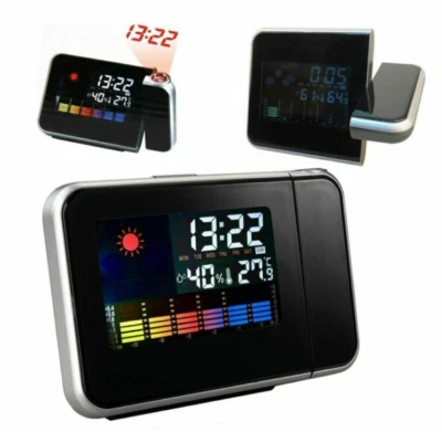 LED Digital Projection Alarm Clock Backlight snooze color Ceiling projector - Image 1 of 4
