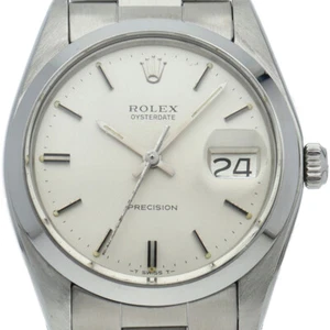 ROLEX Oyster Perpetual Date Antique 6694(5) Stainless Steel mensWatch Silver... - Picture 1 of 5
