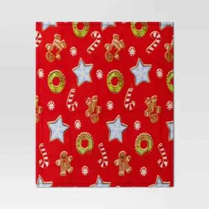 Target Wondershop Gingerbread Cookies Plush Throw Blanket Christmas Winter 2024 - Picture 1 of 5