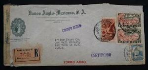 1944 Mexico Registd Censor Cover ties 4 stamps cancelled Mexico City to New York - Picture 1 of 3