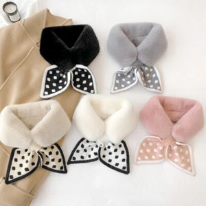 Women Fluffy Faux Fur Scarf Warmer Wrap Collar Stole Shawl Neckerchief Winter 1 - Picture 1 of 35