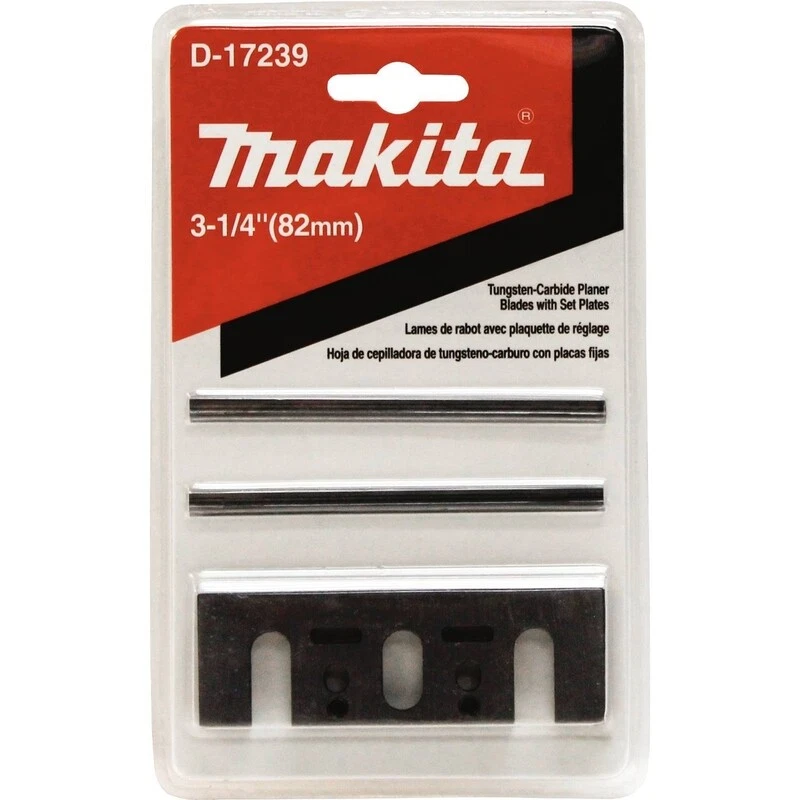 Makita - Juego de cuchillas cepilladoras con placa 3-1/4 Dbl borde carburo N1900 (192157-2) Foto 1 de 1