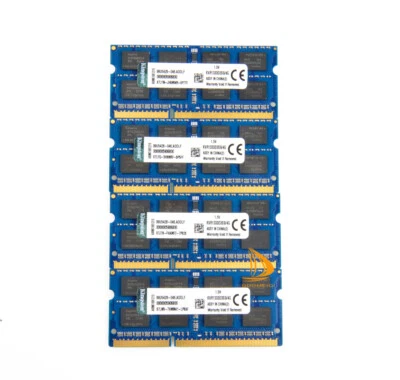 4 Stück Kingston 4GB 2RX8 PC3-10600S DDR3 1333Mhz Laptop-Speicher RAM SODIMM" - Bild 1 von 4