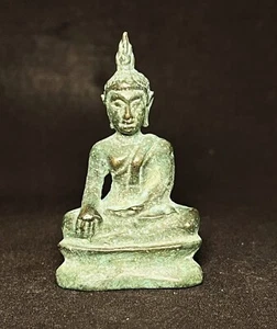 OLD THAI BUDDHA AMULET, PHRA CHIANG SAEN ( SING 3 ) BRONZE Goodness and Success - Picture 1 of 7