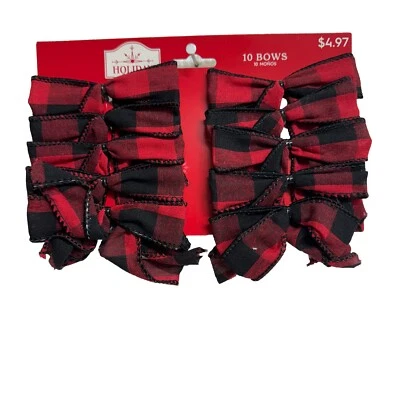 Holiday Time Silver White Wire Edge Christmas Gift Bows 10 Pack New - Image 1 of 2