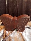 Beautifully Carved Wooden Bow in shape of Butterfly slide lid