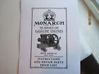 Nelson Bro Monarch Line Gas Engine Instruction Parts Manual Royal Engine Co