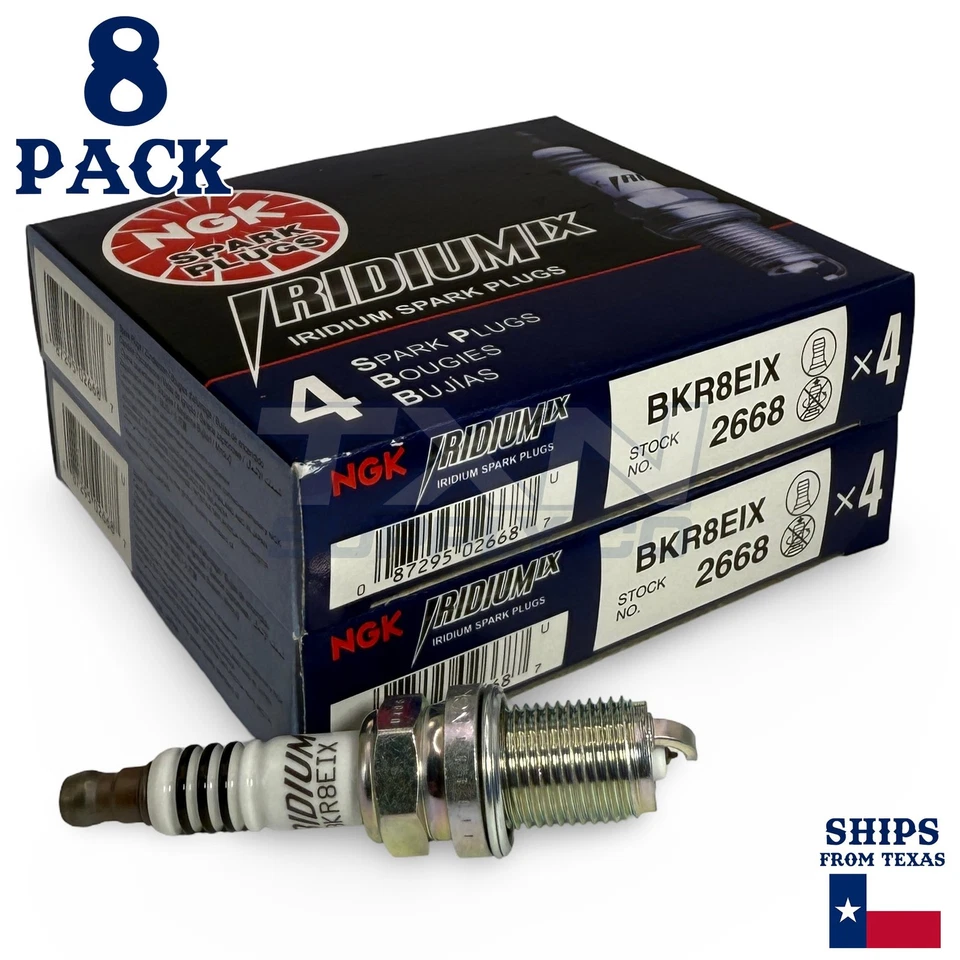 8 Pack NGK Iridium IX 2668 Spark Plugs BKR8EIX - Image 1 of 3