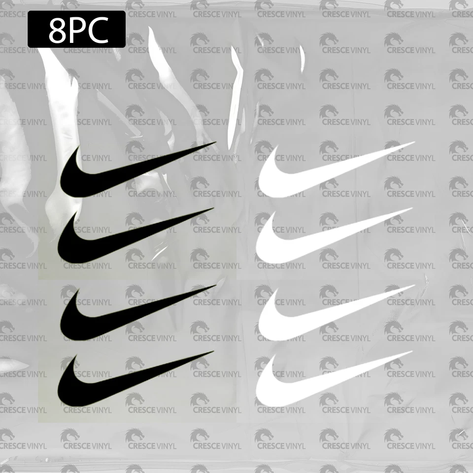 Nike Swoosh Juego de Transferencia de Calor 🔥 1.5" Plancha IHTV 8 piezas Blanco y Negro Foto 1 de 1