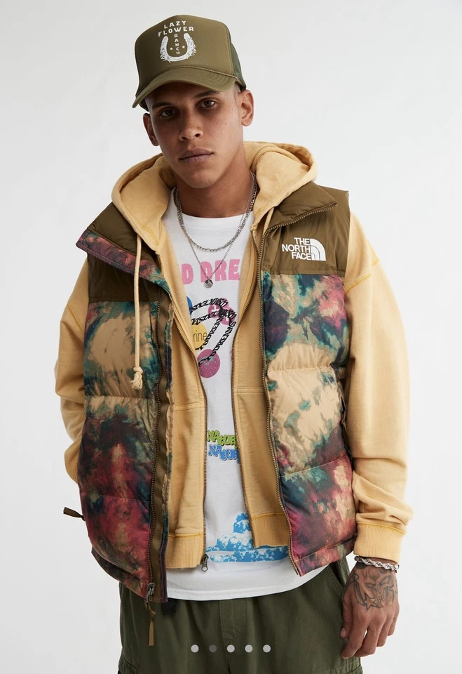 Colete Masculino The North Face Retro Estampado Nuptse Tamanho XL - Multicolorido Raro - Imagem 1 de 4