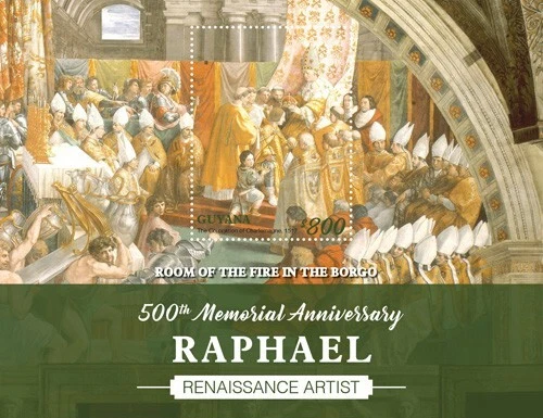 Guyana 2020 - Raphael Art Paintings - Souvenir Stamp Sheet - Scott #4628 - MNH - Image 1 of 1