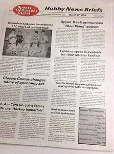 Sports Collectors Digest Magazine Columbus Clippers March 27, 1992 061217nonr - Bild 1 von 1