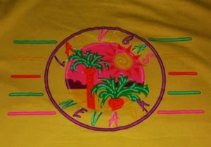 Camiseta LAS VEGAS PALM TREE & SUN Gráfica Multicolor Amarilla Extra Grande Nueva - Imagen 1 de 5